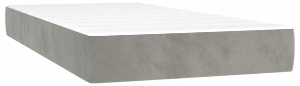 Box spring postel s matrací a LED světle šedá 80 x 200 cm samet 3136269