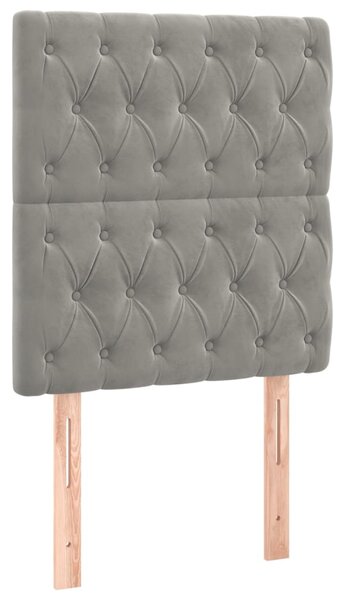 Box spring postel s matrací a LED světle šedá 80 x 200 cm samet 3136269