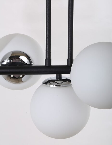 Černo-bílé stropní svítidlo se skleněným stínidlem ø 15 cm Sail – Squid Lighting