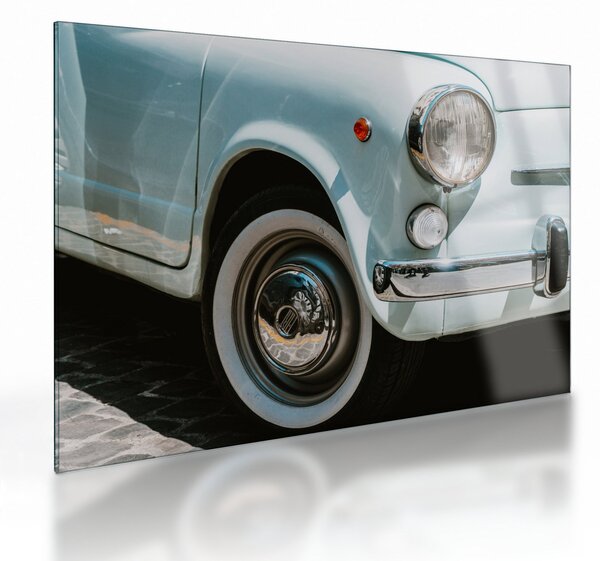 Skleněný obraz - Retro auto Fiat (70x50 cm)