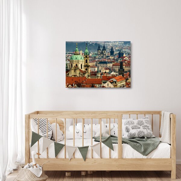 Skleněný obraz - Panorama Prahy (70x50 cm)