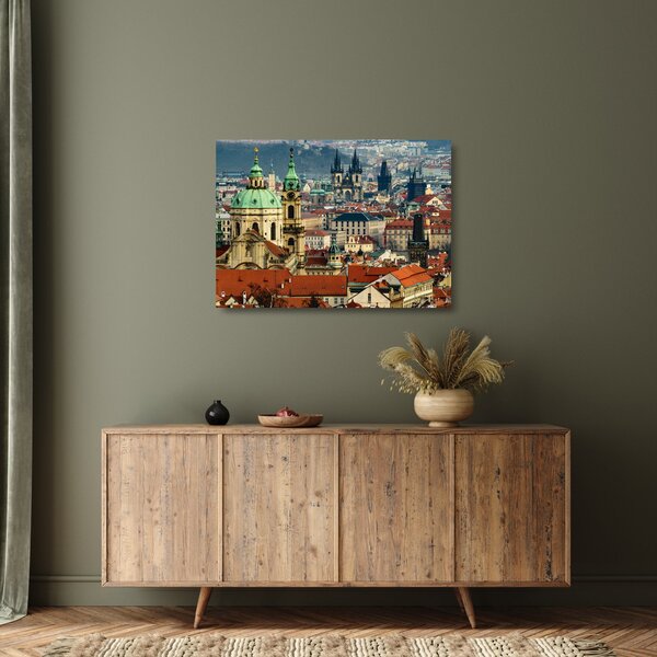 Skleněný obraz - Panorama Prahy (70x50 cm)