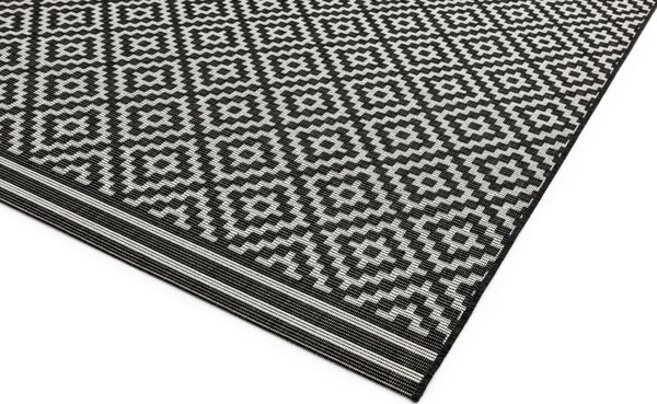 Černý koberec Granton Diamond Mono Rozměry: 80x150 cm