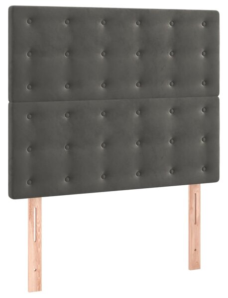 Box spring postel s matrací a LED tmavě šedá 120x200 cm samet 3136354