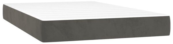 Box spring postel s matrací a LED tmavě šedá 120x200 cm samet 3136354