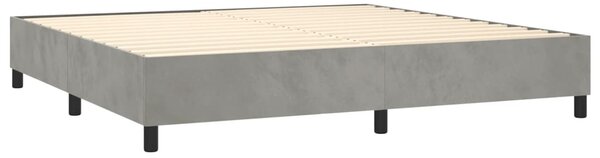 Box spring postel s matrací světle šedá 200x200 cm samet 3143103