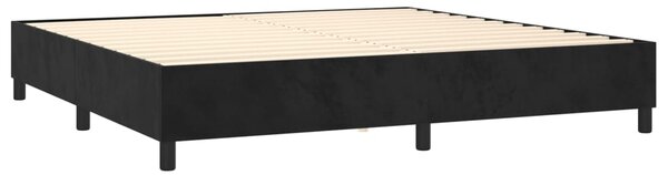Box spring postel s matrací a LED černá 200x200 cm samet 3136385