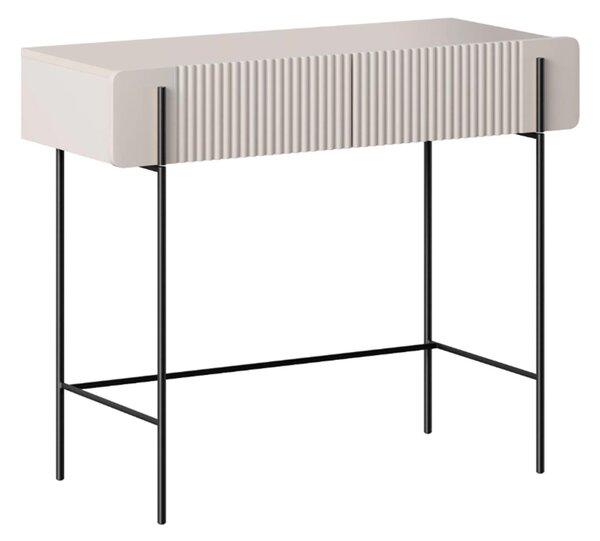 Toaletní stolek Malmi 100 cm se zásuvkami - kašmírová / černé nožky