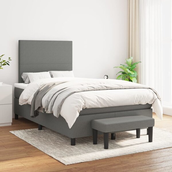 Box spring postel s matrací tmavě šedá 120x200 cm textil 3136422