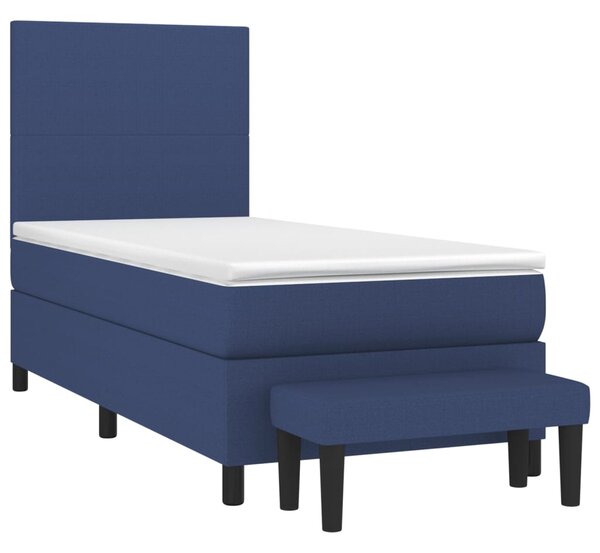 Box spring postel s matrací modrá 80x200 cm textil 3136395