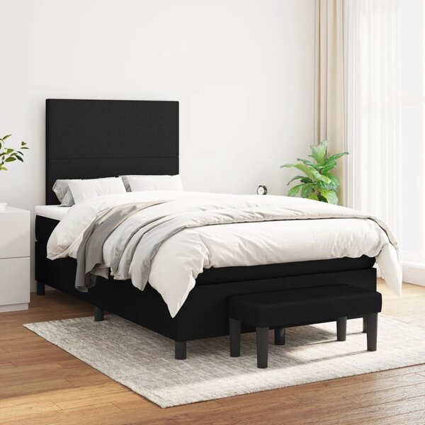Box spring postel s matrací černá 120x200 cm textil 3136423