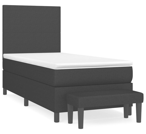 Box spring postel s matrací černá 80 x 200 cm textil 3136391