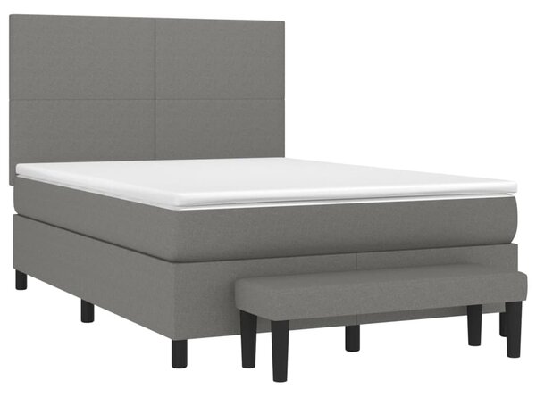 Box spring postel s matrací tmavě šedý 140 x 190 cm textil 3136430