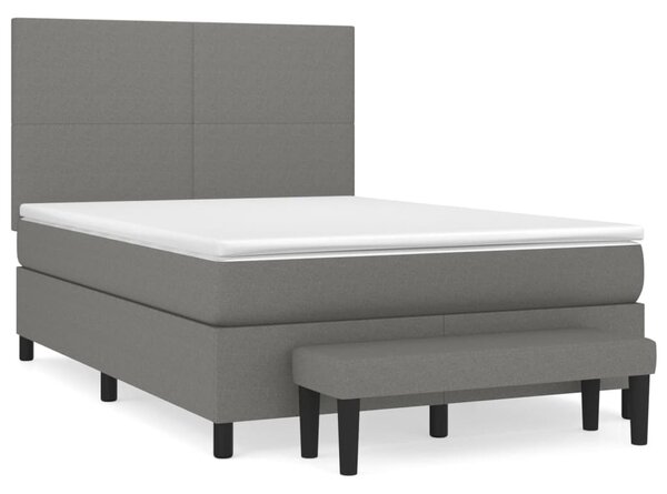 Box spring postel s matrací tmavě šedý 140 x 190 cm textil 3136430