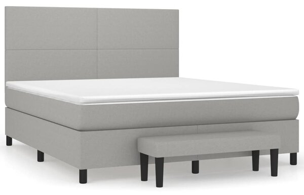 Box spring postel s matrací světle šedá 160 x 200 cm textil 3136445