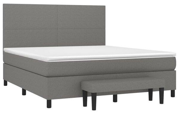 Box spring postel s matrací tmavě šedá 160x200 cm textil 3136446