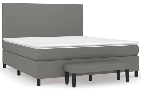 Box spring postel s matrací tmavě šedá 160x200 cm textil 3136446