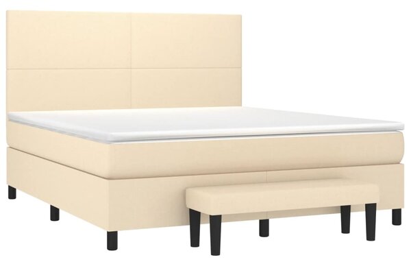 Box spring postel s matrací krémová 180x200 cm textil 3136458