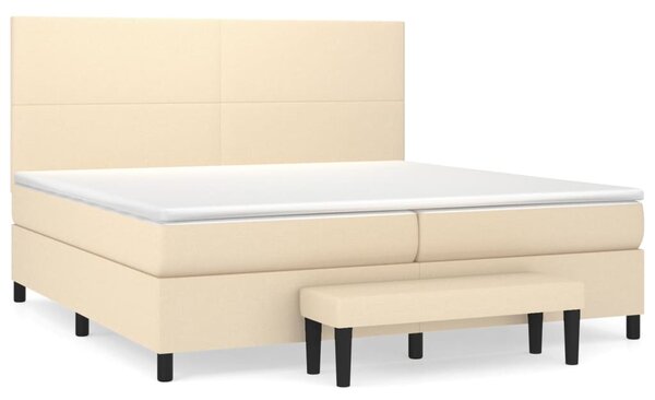 Box spring postel s matrací krémová 200x200 cm textil 3136466
