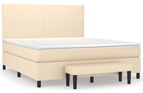 Box spring postel s matrací krémová 180x200 cm textil 3136458