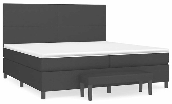 Box spring postel s matrací černá 200x200 cm textil 3136463