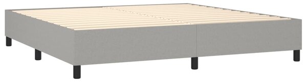Box spring postel s matrací a LED světle šedá 200x200 cm textil 3138341
