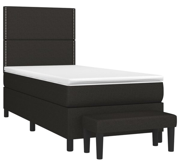 Box spring postel s matrací černá 90x190 cm textil 3136479