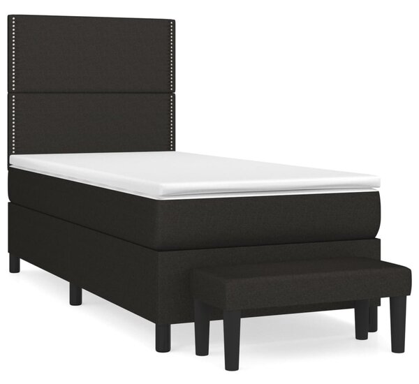 Box spring postel s matrací černá 90x190 cm textil 3136479