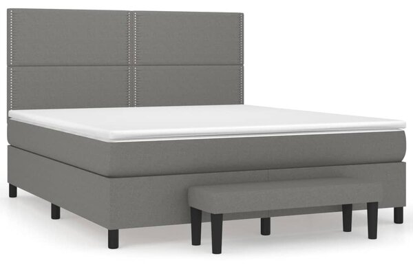Box spring postel s matrací tmavě šedá 180x200 cm textil 3136534