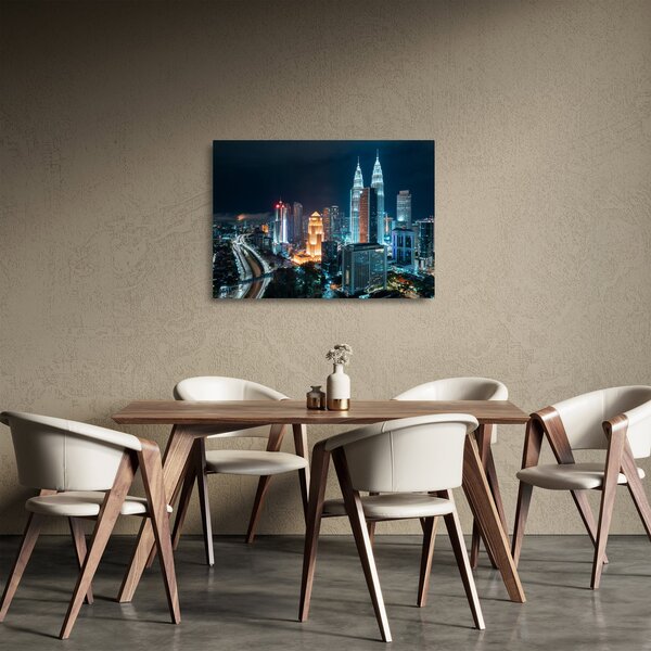Skleněný obraz - Noc v Kuala Lumpur (70x50 cm)