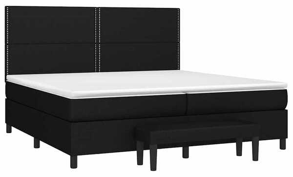Box spring postel s matrací černá 200x200 cm textil 3136543
