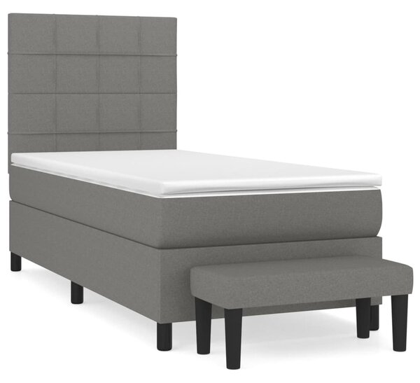 Box spring postel s matrací tmavě šedá 80 x 200 cm textil 3136550