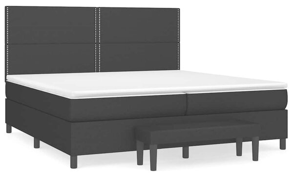 Box spring postel s matrací černá 200x200 cm textil 3136543