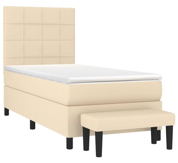 Box spring postel s matrací krémová 80 x 200 cm textil 3136554