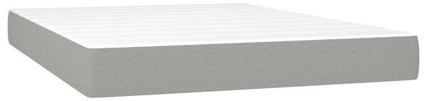 Box spring postel s matrací světle šedá 140 x 200 cm textil 3142657