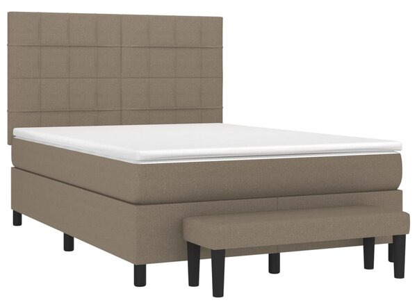 Box spring postel s matrací taupe 140x190 cm textil 3136593
