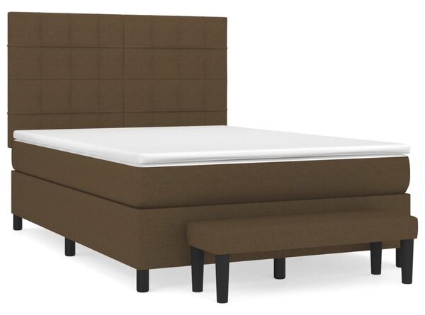 Box spring postel s matrací tmavě hnědá 140x190 cm textil 3136592