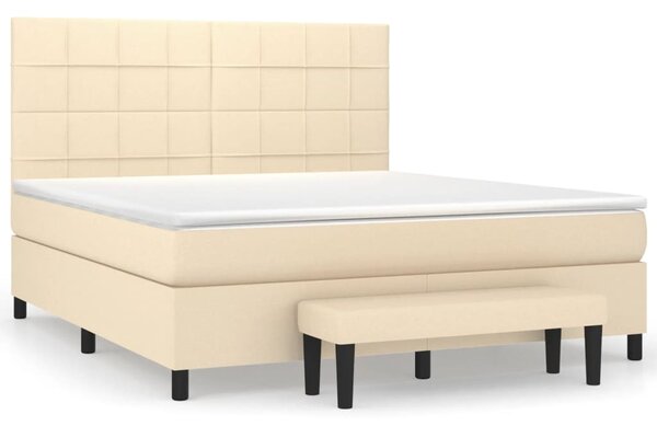 Box spring postel s matrací krémová 160x200 cm textil 3136610