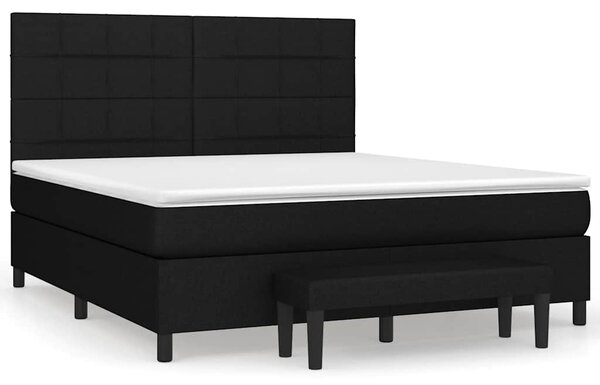 Box spring postel s matrací černá 180x200 cm textil 3136615