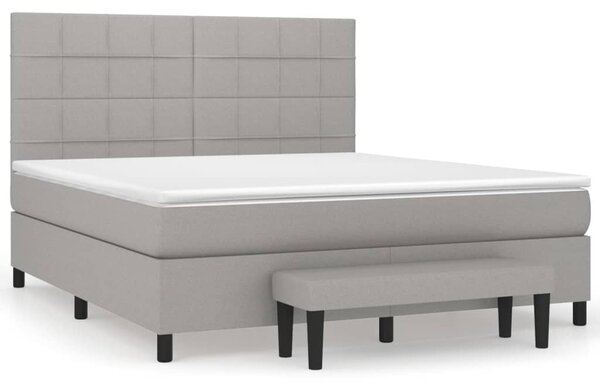 Box spring postel s matrací světle šedá 160 x 200 cm textil 3136605
