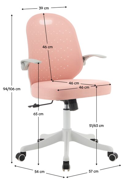 KONDELA Otočná židle, růžová/bílá, TARIA