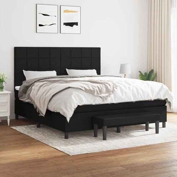 Box spring postel s matrací černá 180x200 cm textil 3136615