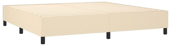 Box spring postel s matrací krémová 200x200 cm textil 3136706