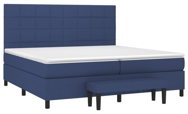 Box spring postel s matrací modrá 200x200 cm textil 3136627