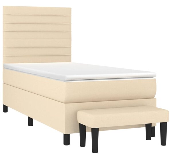 Box spring postel s matrací krémová 80 x 200 cm textil 3136634