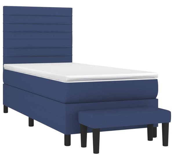 Box spring postel s matrací modrá 80x200 cm textil 3136635