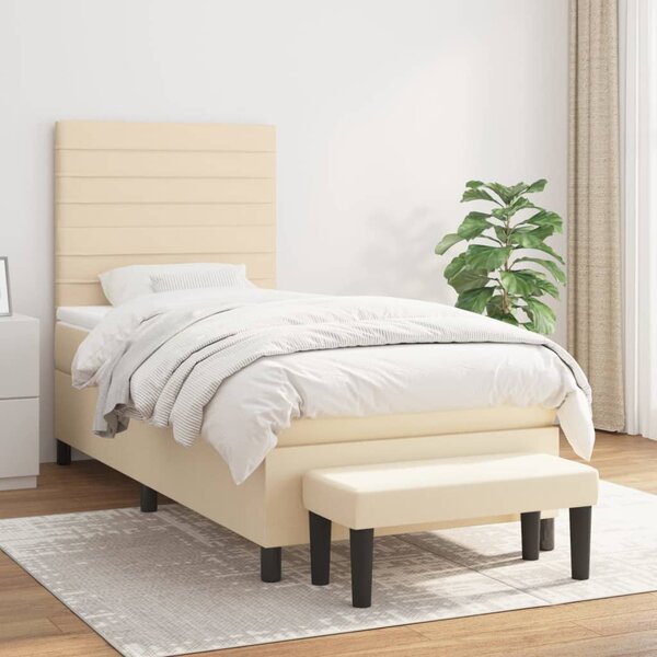 Box spring postel s matrací krémová 80 x 200 cm textil 3136634