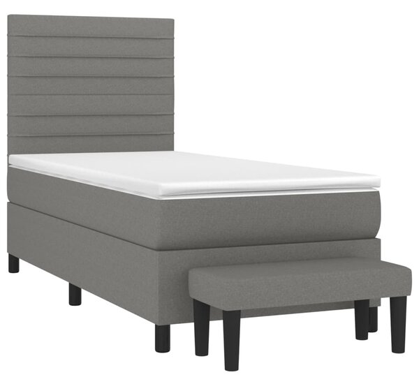 Box spring postel s matrací tmavě šedá 80 x 200 cm textil 3136630