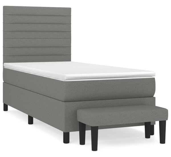 Box spring postel s matrací tmavě šedá 80 x 200 cm textil 3136630