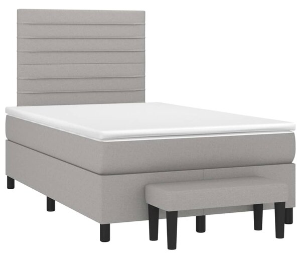 Box spring postel s matrací světle šedá 120 x 200 cm textil 3136661